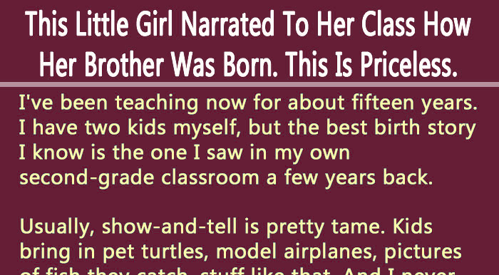 Little Girl Narrates To Her Class How Her Brother Was Born. This Is Priceless thumb