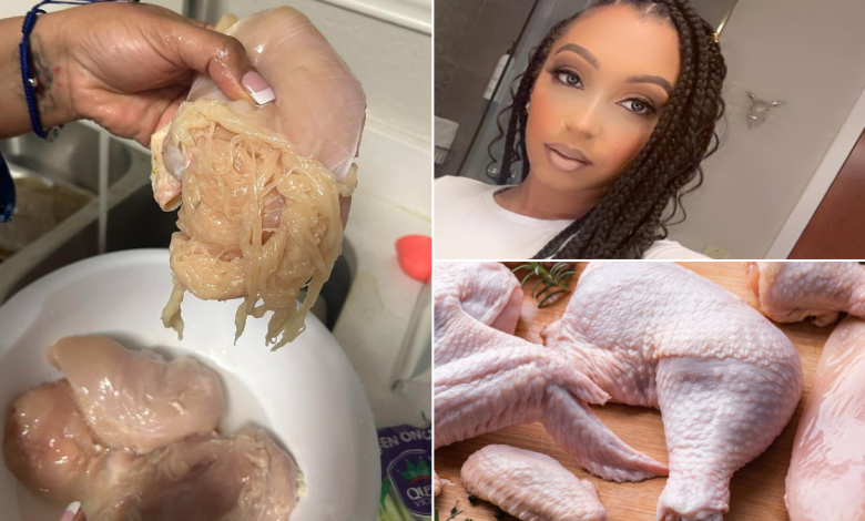 Mother Posts An Alarming Image Of Chicken Breast Disintegrating Into Spaghetti-Like Strands