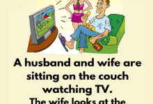 A husband and wife are sitting on the couch watching TV e1726126779910