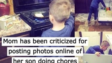 Mom Has Been Chastised For Uploading Images Of Her Son Doing Household Tasks Such As Cleaning And Cooking On The Internet