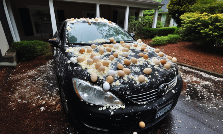 My Neighbor Threw Eggs at My Car Because It Was Blocking the View of His Halloween Decorations